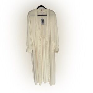 Lunya Washable Silk Long Robe Size M Ivory NWT